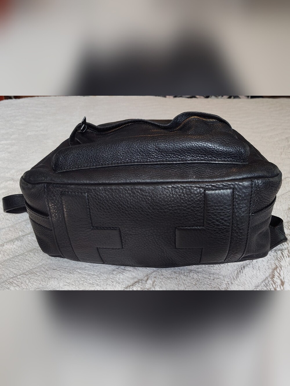 Vintage! Tory Burch Black Leather Backpack - Picture 7 of 16